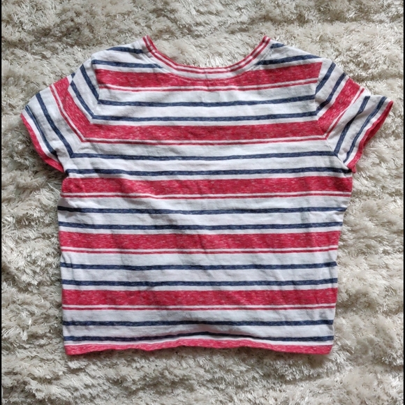 EUC Pair of girl's striped short sleeve shirts - Picture 3 of 5